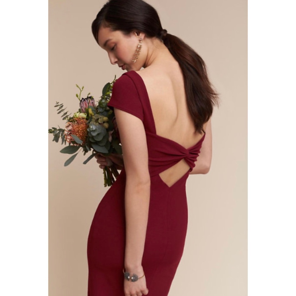 BHLDN Katie May Madison Dress Bow Back Bordeaux